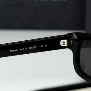 Prada Women Sunglasses Black Grey Rectangle PRB11S 16K731 NEW AUTHENTIC Prada PR B11S 16K731 Sunglasses Black Grey Lens – Ask Me Wear main image 3